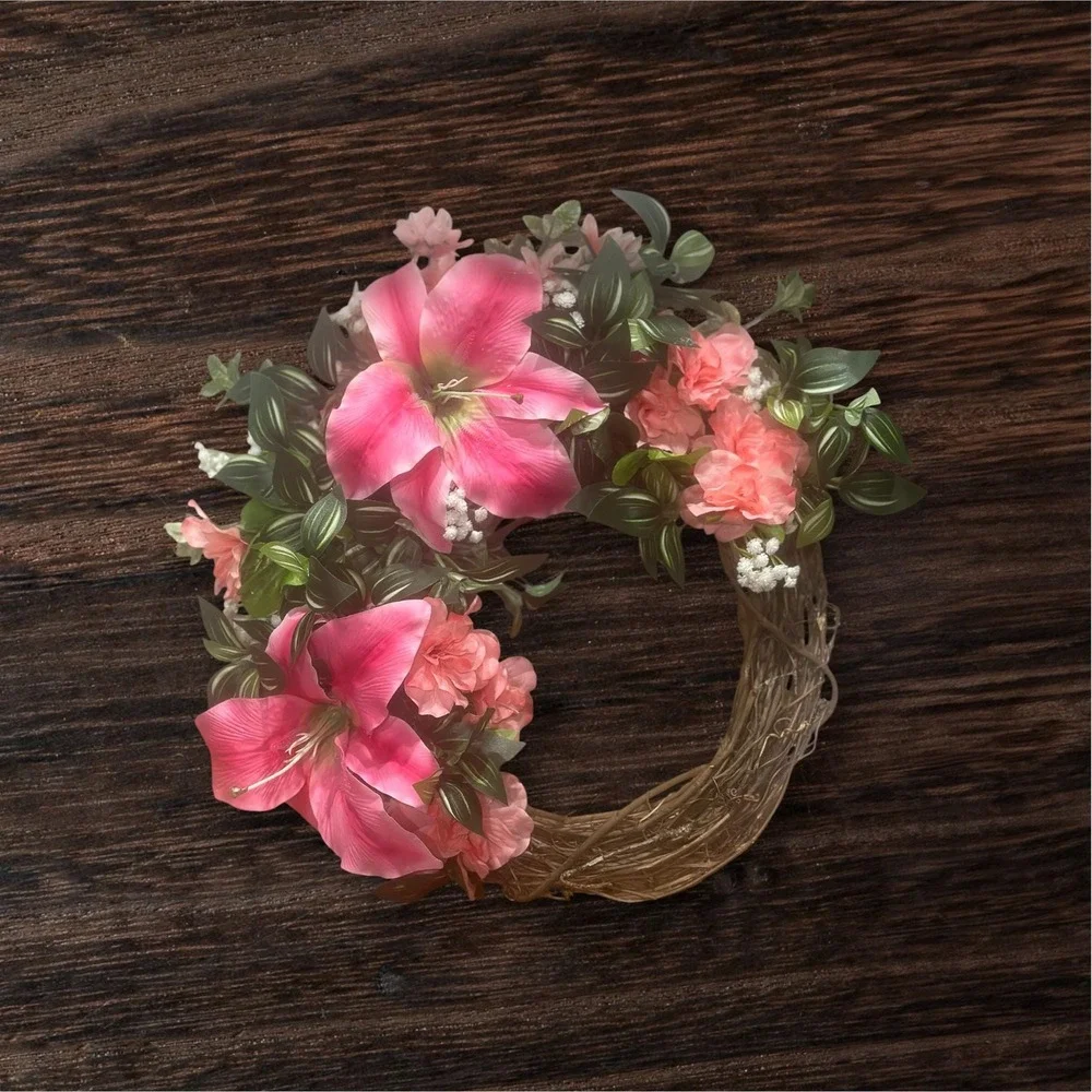 Colorful Spring Wreath: Faux Floral Door Accent;